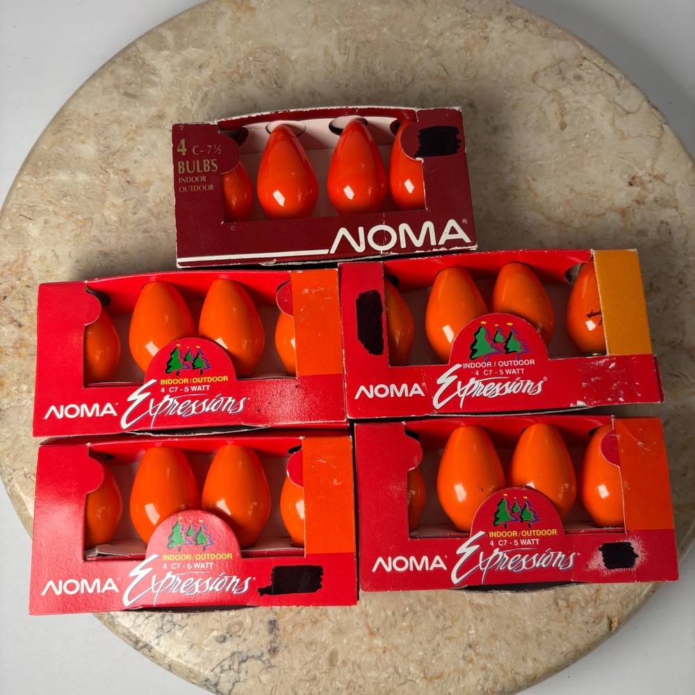 Noma Expressions C7 Christmas Light Bulbs 20ct Orange Vintage Indoor Outdoor 5W